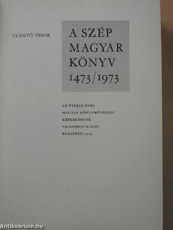 A szép magyar könyv 1473/1973