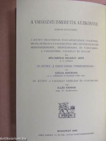 A Vadászati Ismeretek kézikönyve II. (töredék)