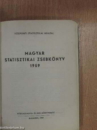 Magyar statisztikai zsebkönyv 1959