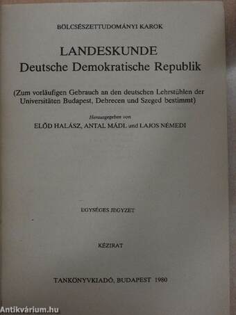 Landeskunde Deutsche Demokratische Republik