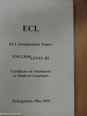 ECL Examination Topics - English Level B2