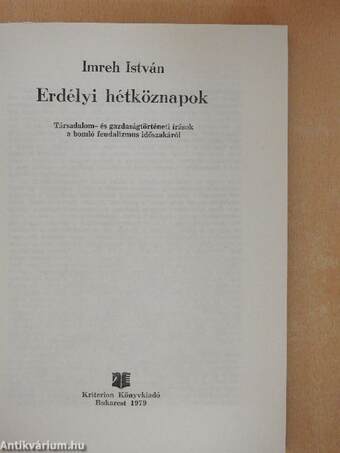 Erdélyi hétköznapok 1750-1850