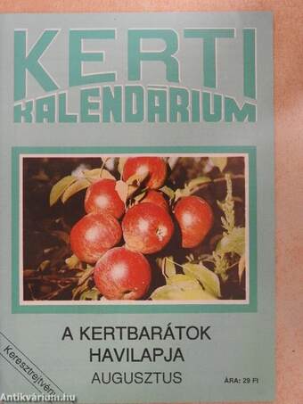 Kerti Kalendárium 1991. augusztus