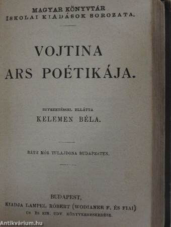 Rejtelmes történetek/A kényeskedők/Urak és parasztok/Vojtina ars poétikája/Tinódi Sebestyén válogatott históriás énekei/A nagyenyedi két fűzfa/Mara és egyéb történetek/Kisfaludy Károly vig elbeszélései/A dsungel könyve/Magyar népdalok