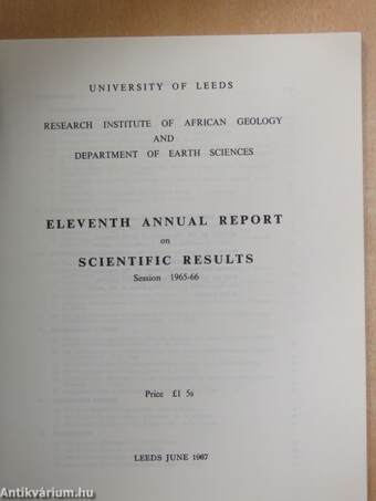 Eleventh Annual Report on Scientific Results