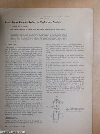 Use of Large Graphite Beakers in Double-Arc Analysis