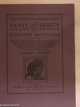 Trattatello in Laude di Dante