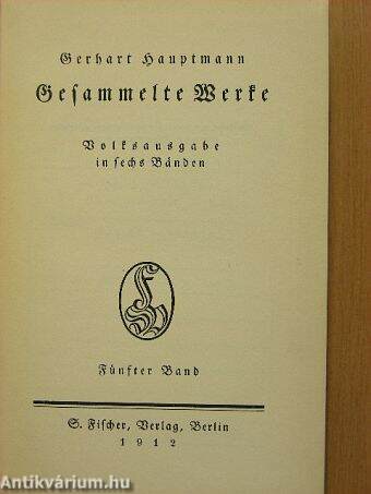 Gesammelte Werke V. (gótbetűs)