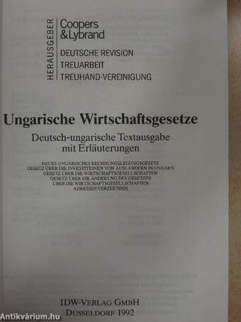 Ungarische Wirtschaftsgesetze