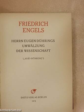 Herrn Eugen Dührings Umwälzung der Wissenschaft