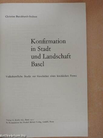 Konfirmation in Stadt und Landschaft Basel