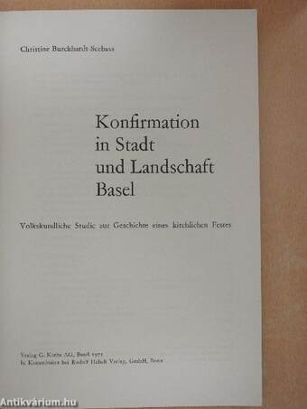 Konfirmation in Stadt und Landschaft Basel