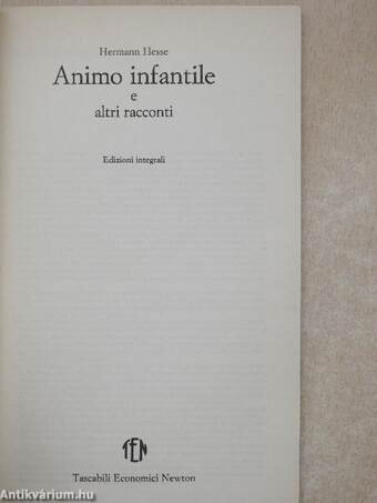 Animo infantile e altri racconti