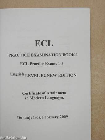 ECL - Practice Examination Book 1