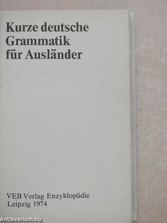 Kurze deutsche Grammatik für Ausländer