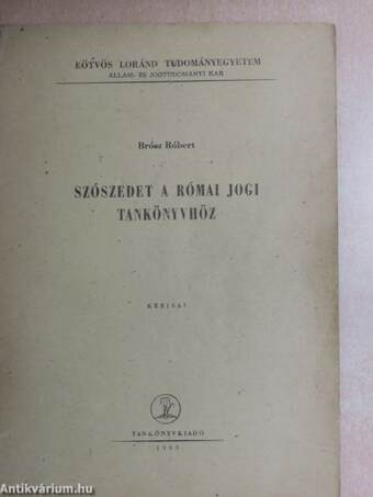 Szószedet a római jogi tankönyvhöz