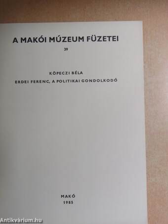 Erdei Ferenc, a politikai gondolkodó