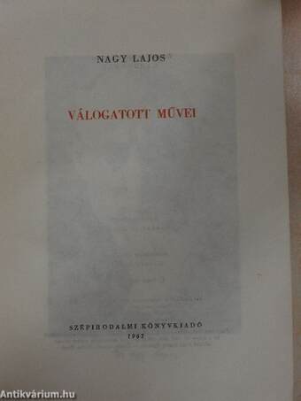 Nagy Lajos válogatott művei