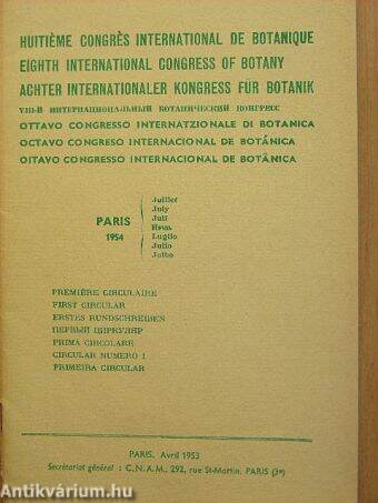 Huitiéme Congrés International de Botanique Paris 1954. Juillet
