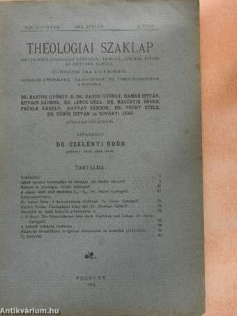 Theologiai szaklap 1915. április