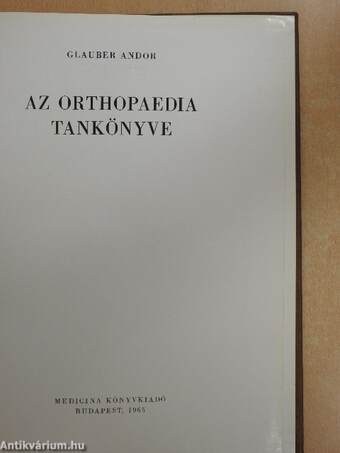 Az orthopaedia tankönyve