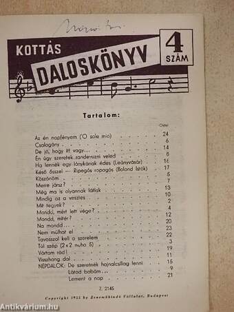 Kottás daloskönyv 4.