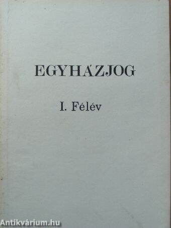 Egyházjog I. félév