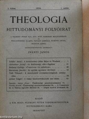 Theologia 1934/1-4.