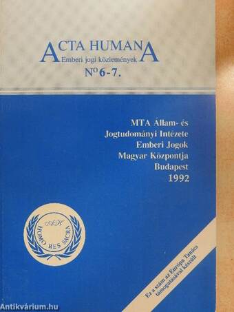Acta Humana 6-7.