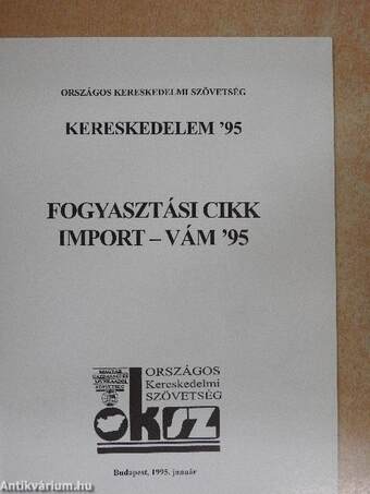 Fogyasztási cikk import - vám '95