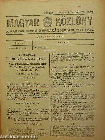 Magyar Közlöny 1956. szeptember 30.