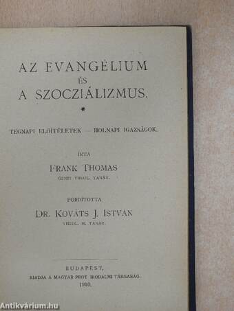 Az evangélium és a szocziálizmus