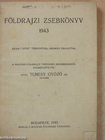 Földrajzi zsebkönyv 1943