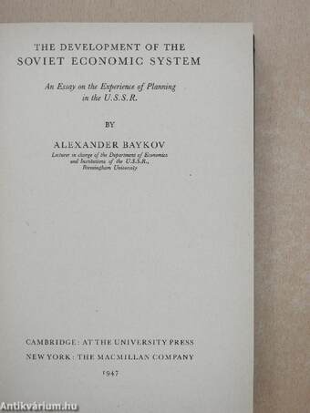 The Development of the Soviet Economic System