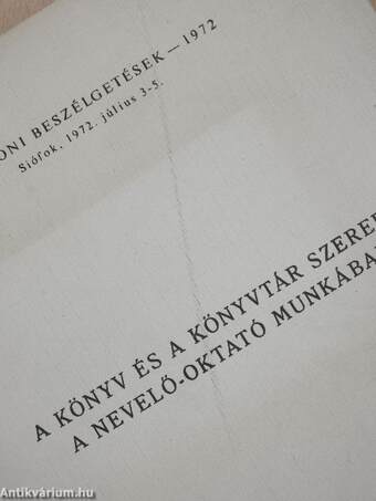 A könyv és a könyvtár szerepe a nevelő-oktató munkában