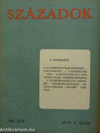 Századok 1970/3.