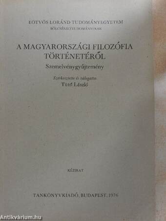 A magyarországi filozófia történetéről