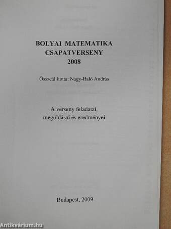 Bolyai Matematika Csapatverseny 2008