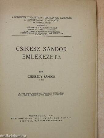 Csikesz Sándor emlékezete