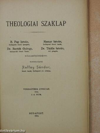 Theologiai szaklap 1914. december