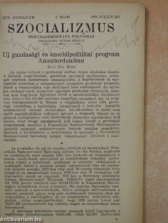 Szocializmus 1929. julius 6.