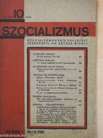 Szocializmus 1929. október 6.