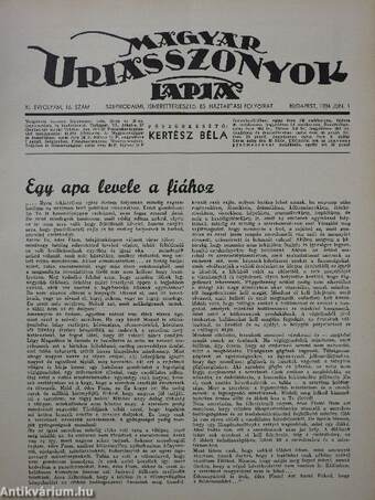 Magyar Uriasszonyok Lapja 1934. június 1.