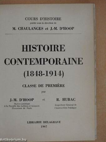 Histoire Contemporaine (1848-1914)