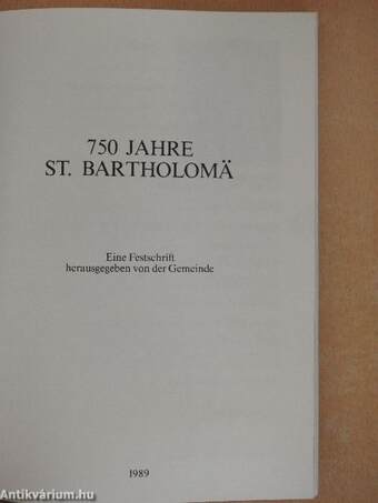 750 Jahre St. Bartholomä