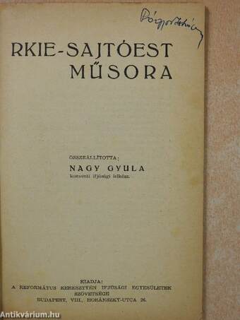 Rkie-sajtóest műsora