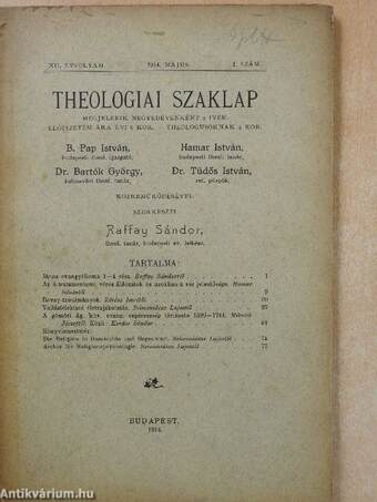 Theologiai szaklap 1914. május