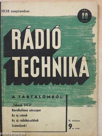 Rádió Technika 1938. szeptember