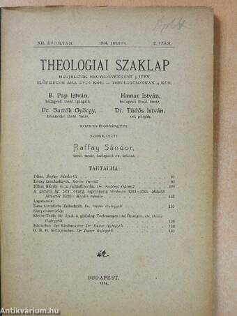 Theologiai szaklap 1914. julius