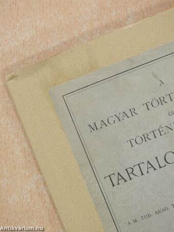 A Magyar Történelmi Tár és a Történelmi Tár tartalommutatója